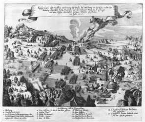 Gesamtansicht der Schlacht von Mühlberg, 24. April 1547